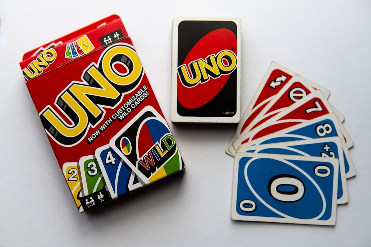 Uno cards spread on a table