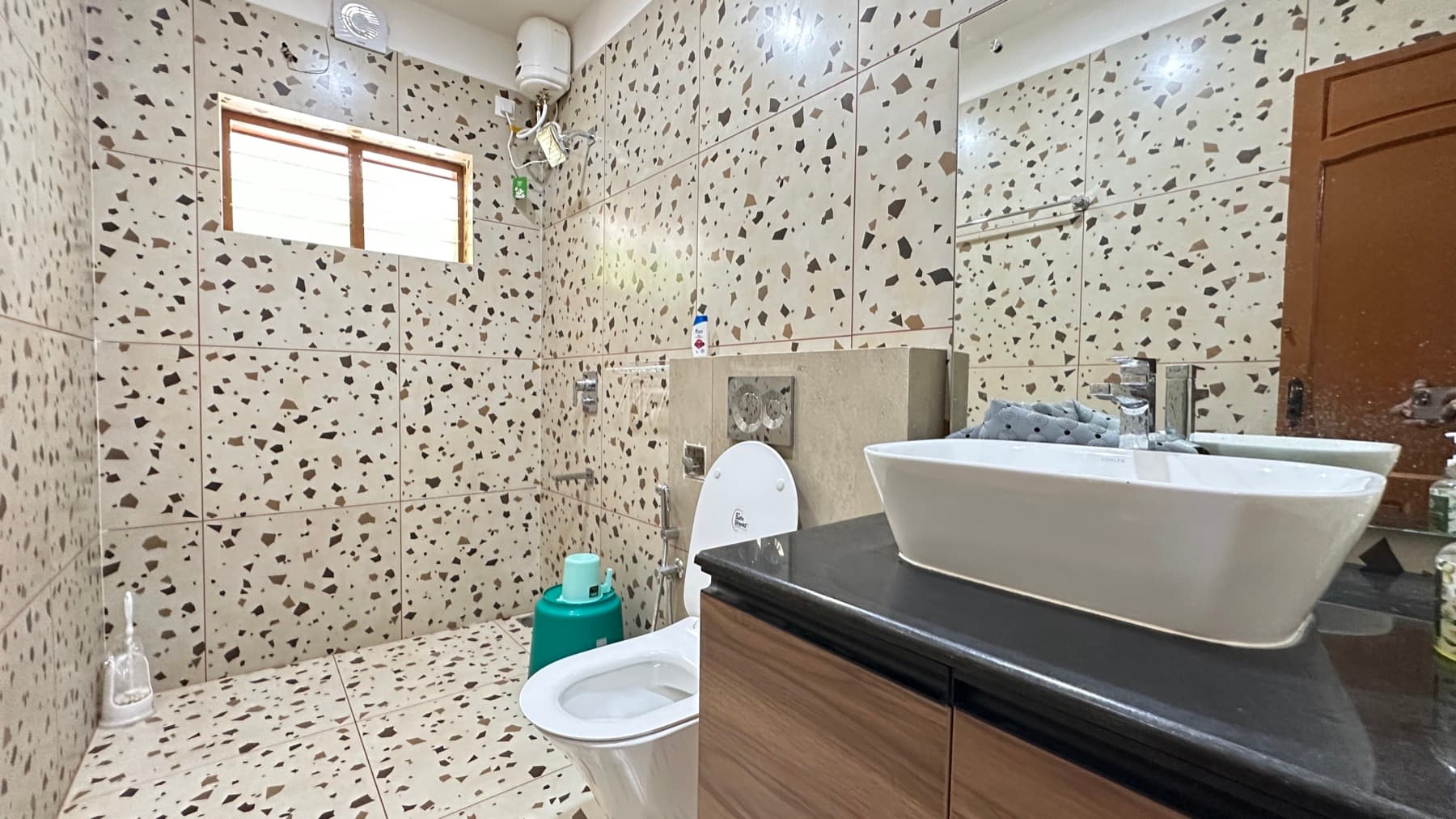 Premium Apartment bathroom with terrazzo tiles